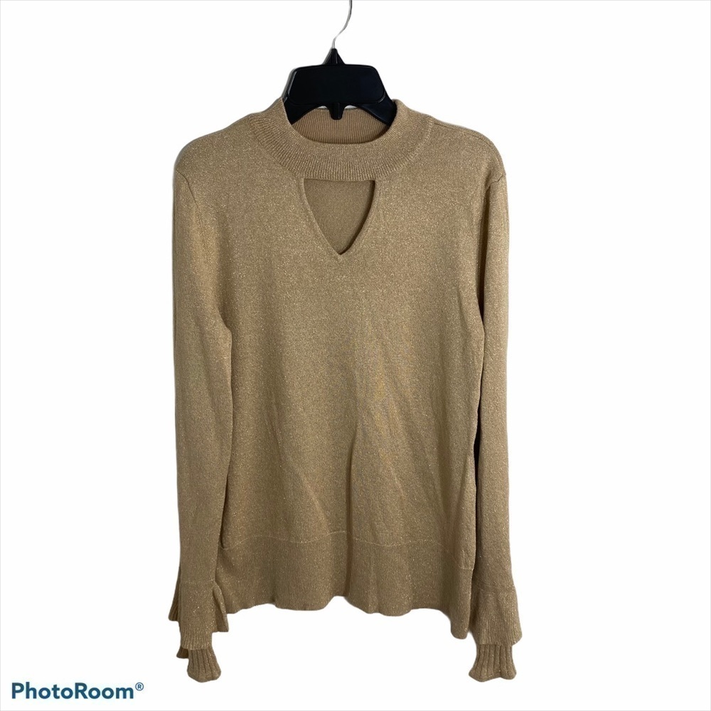 Thalia Sodi Gold Metallic Sweater Women’s Medium